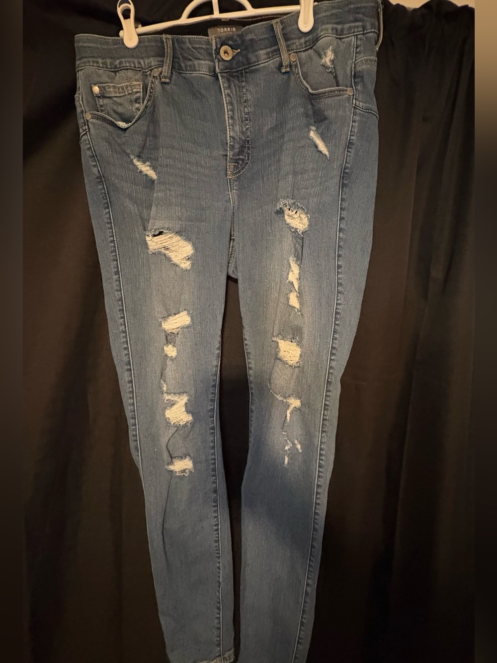 torrid Distressed Light Blue Skinny Jeans